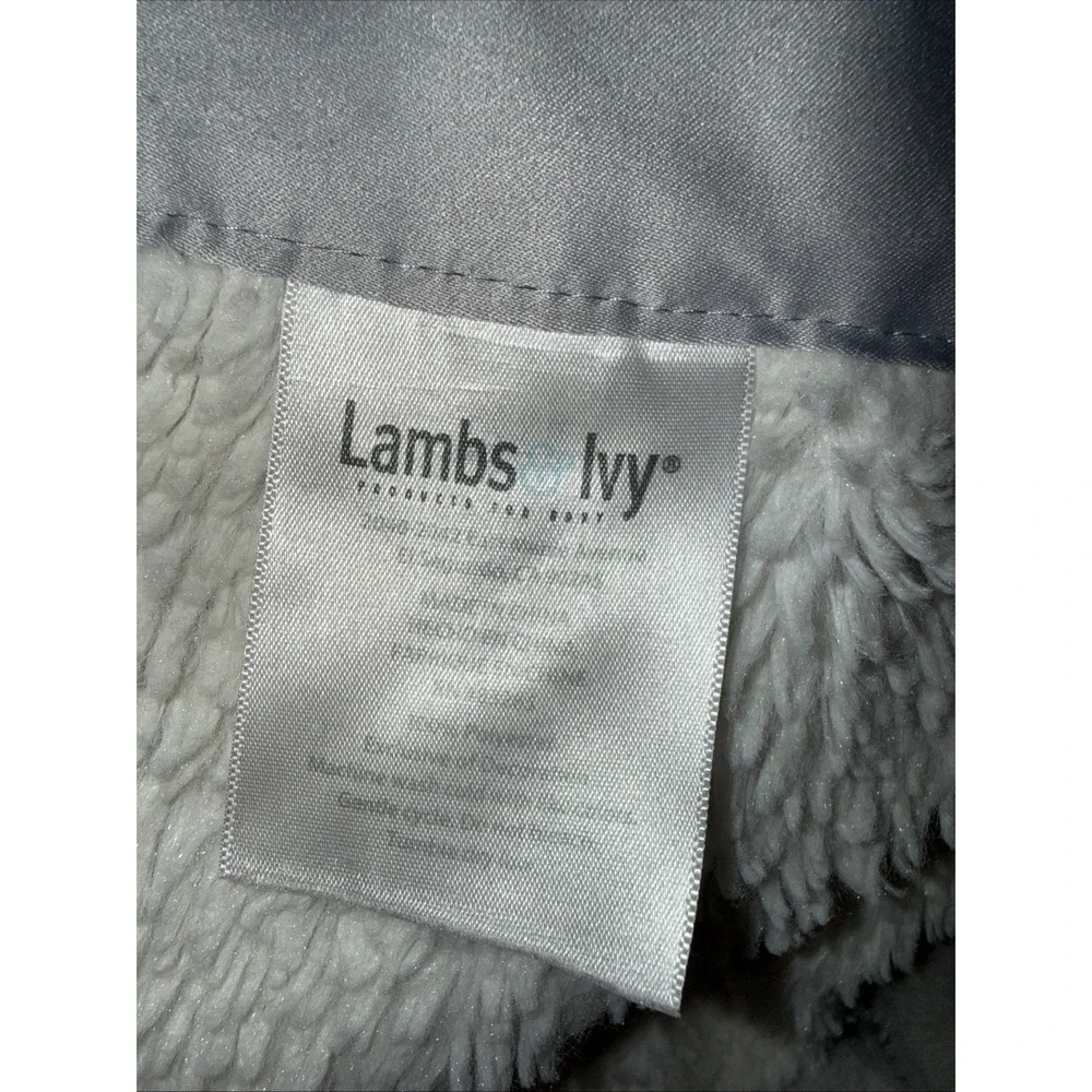 Lambs &‎ Ivy Fox Purple Appliqué Baby Soft Plush Blanket With Satin Trim